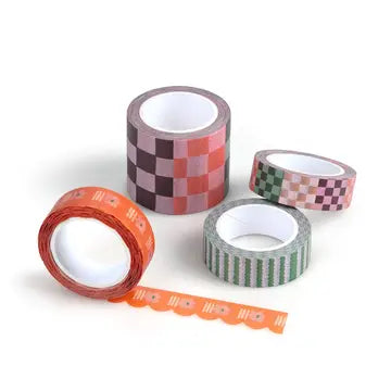 Plastic Free Washi Tape - Check design box of 4