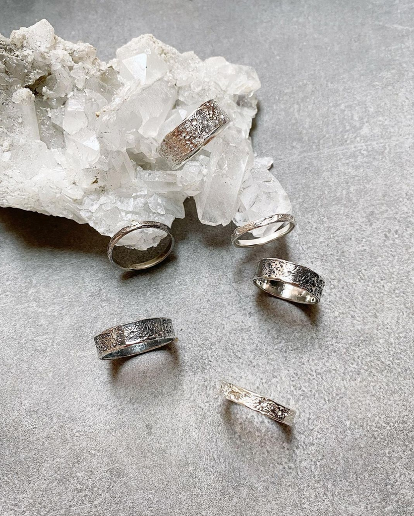 Shiny Silver Ring - Moon Crater