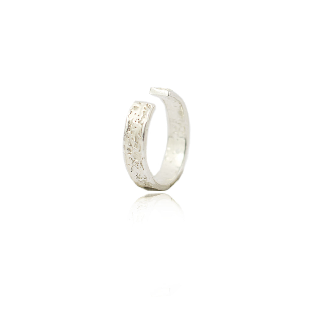 Moon Crater Ear Cuff, Silver