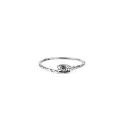 Tiny Snake Ring - Silver - Sapphire Eyes