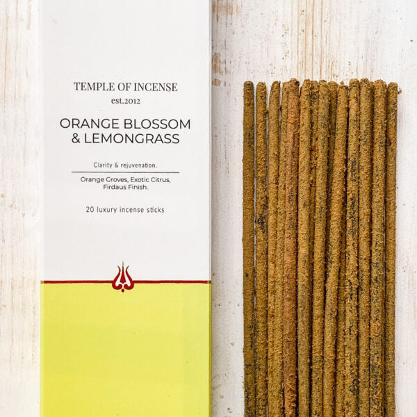 Orange Blossom & Lemongrass Incense Sticks, Temple of Incense