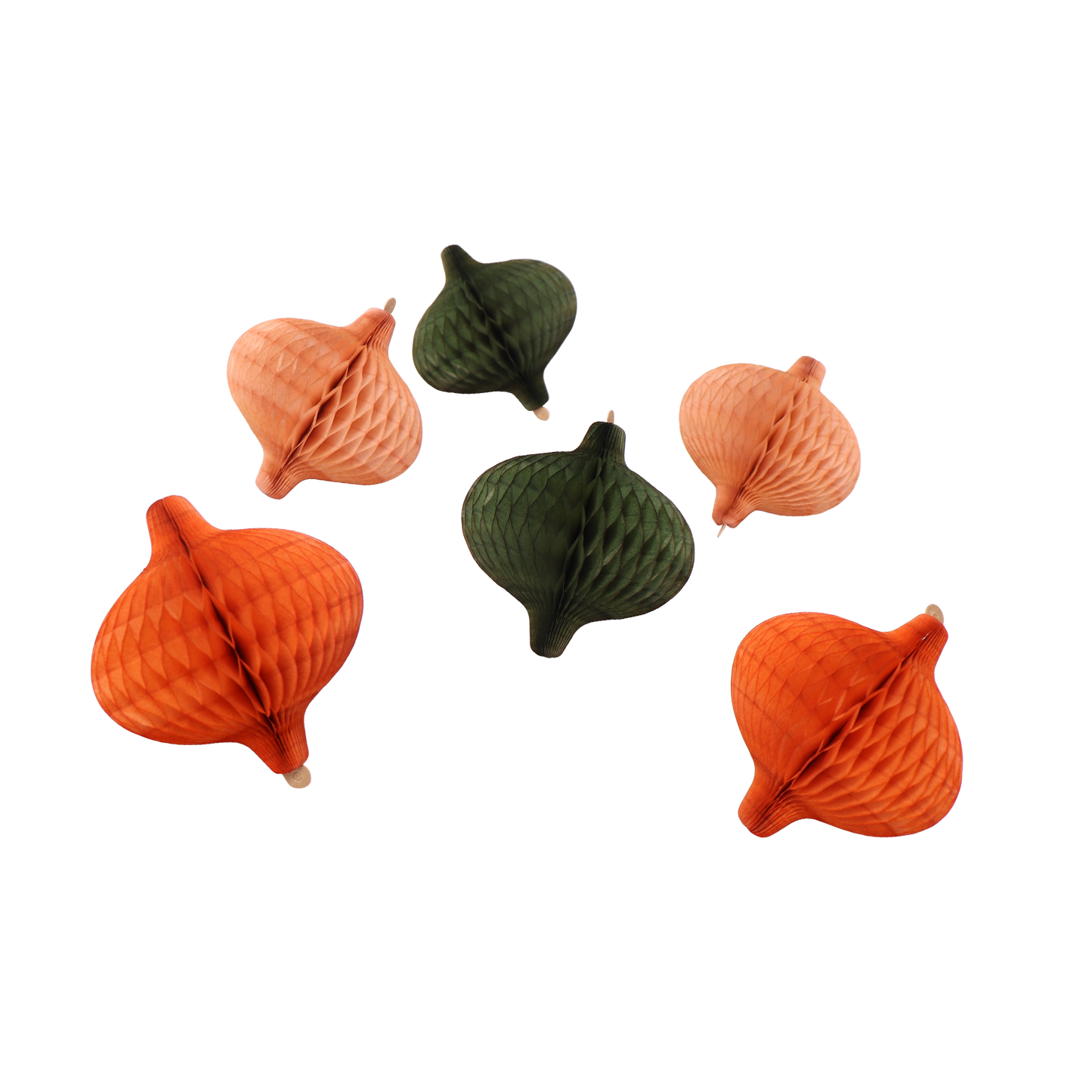 Paper Dreams Christmas Decoration Honeycomb Onion 8cm Earth, Set of 6