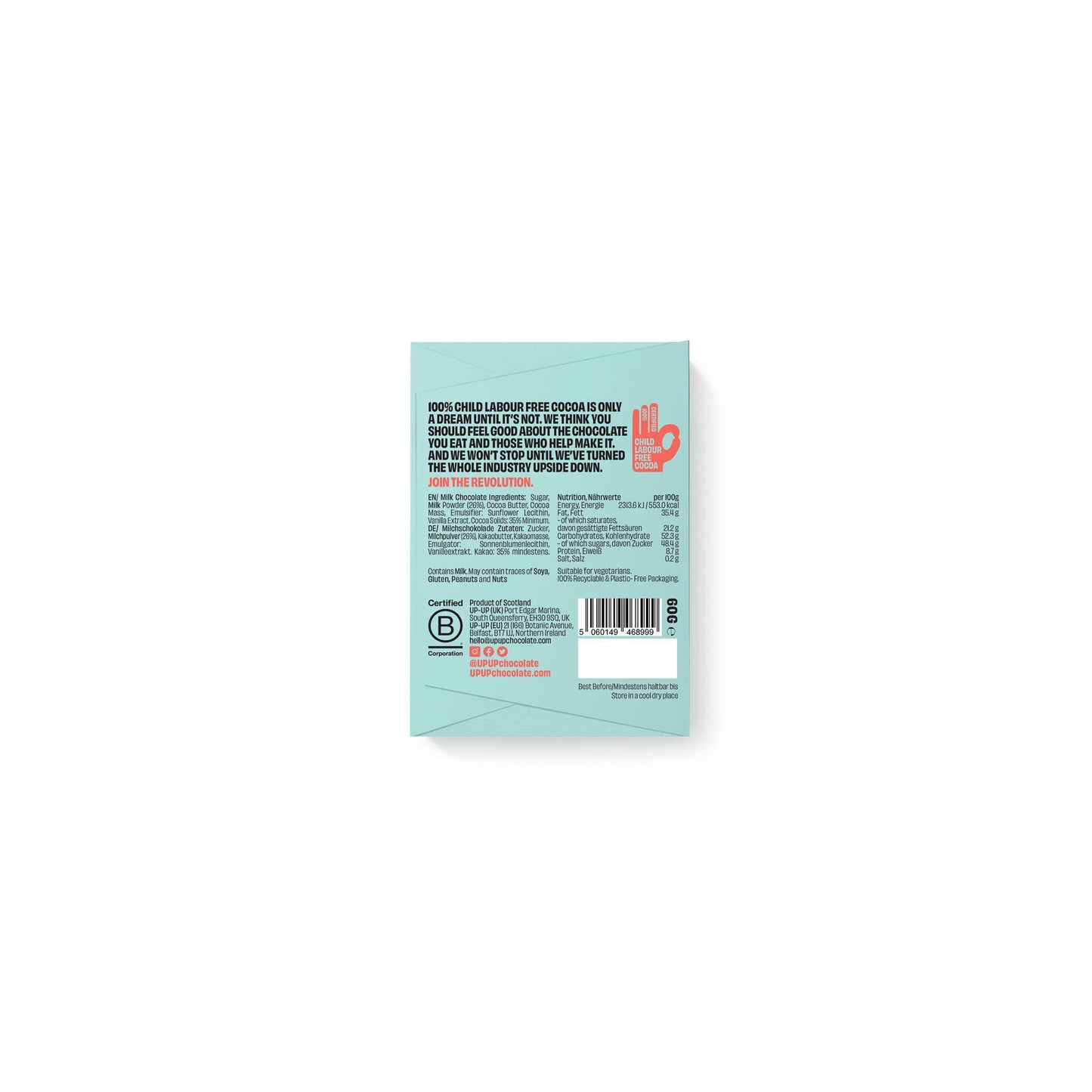 UP-UP Milk Chocolate Bar 60g | Ethical | High ROS